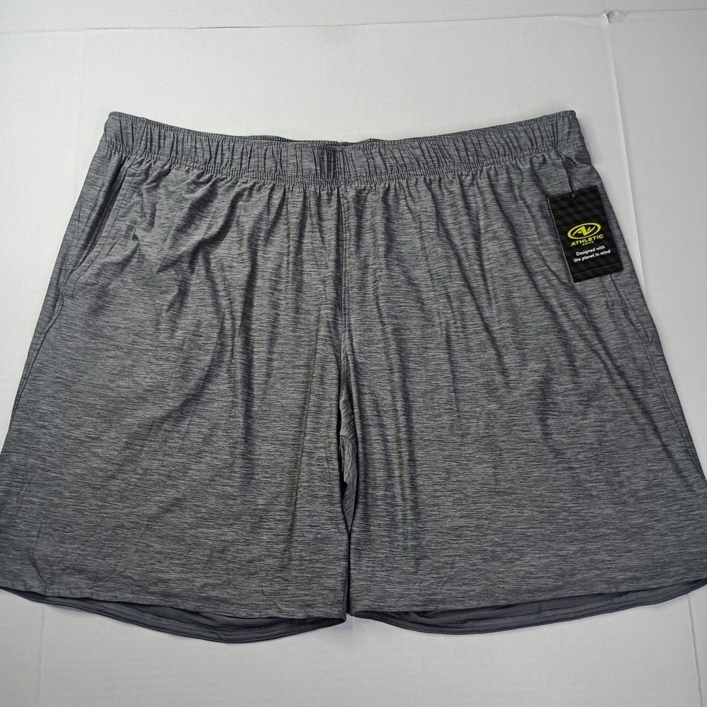 Athletic Works Men's Jersey Knit Shorts Size 2XL XXL (44-46) Gray 9" Inseam NWT